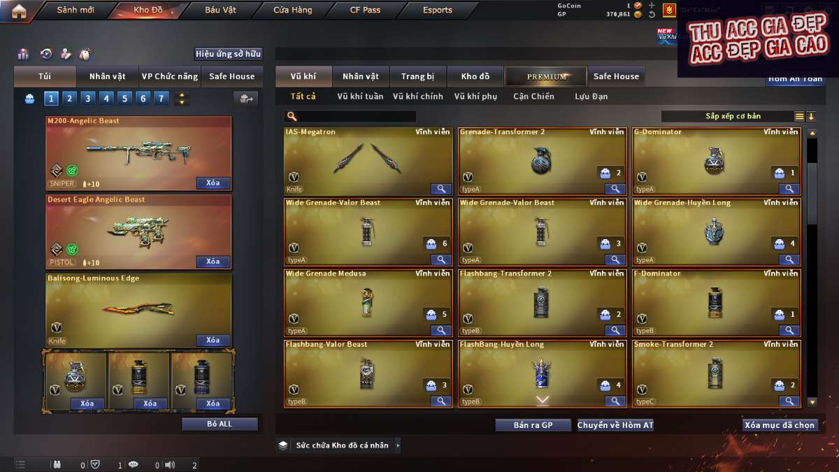 shop acc cf uy tin gia re